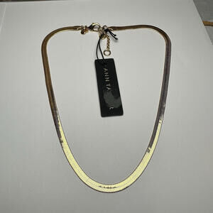 Ann Taylor Gold Tone Chain Necklace NWT $49 Adjustable Length